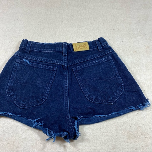 Lee High Waist Distressed Shorts Blue Denim Jean Shorts 10M Frayed Hem P… - Picture 3 of 10